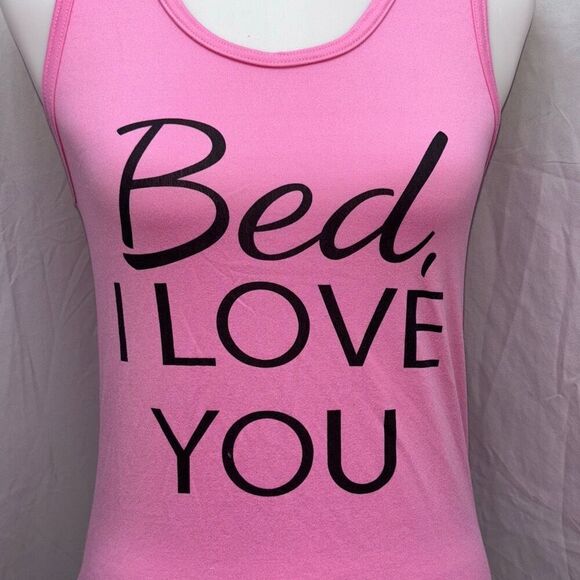 NWT Emme Jordan pink sleep tank pj top Sz L I LOVE YOU - Picture 2 of 6